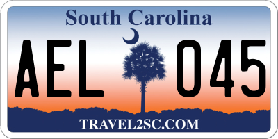 SC license plate AEL045