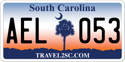 SC license plate AEL053