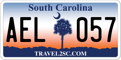 SC license plate AEL057