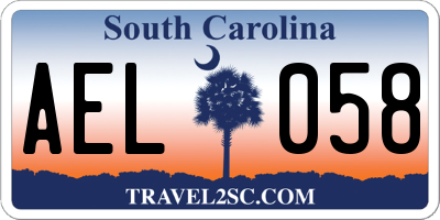 SC license plate AEL058