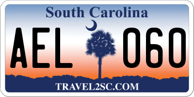 SC license plate AEL060