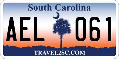 SC license plate AEL061