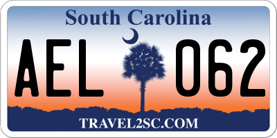SC license plate AEL062