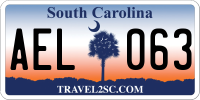 SC license plate AEL063