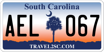 SC license plate AEL067