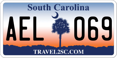 SC license plate AEL069