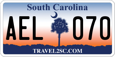 SC license plate AEL070