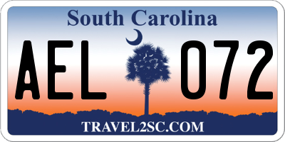 SC license plate AEL072
