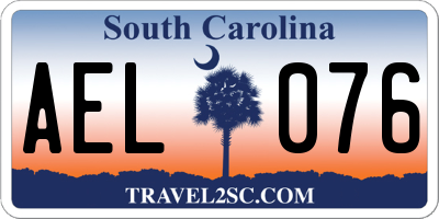 SC license plate AEL076