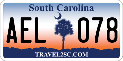 SC license plate AEL078