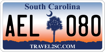 SC license plate AEL080
