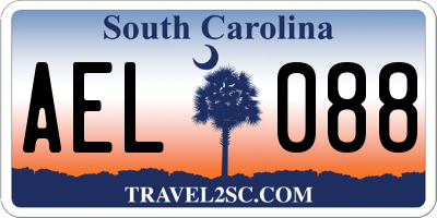 SC license plate AEL088