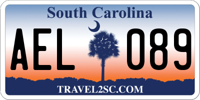 SC license plate AEL089