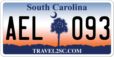 SC license plate AEL093