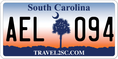 SC license plate AEL094