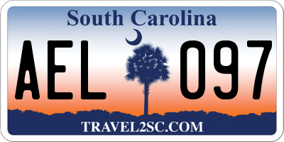 SC license plate AEL097