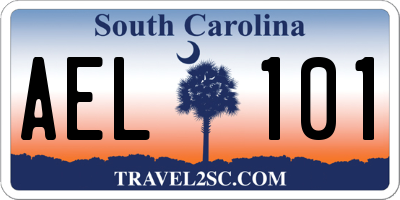 SC license plate AEL101