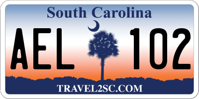 SC license plate AEL102