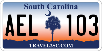 SC license plate AEL103