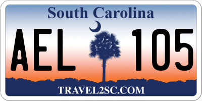SC license plate AEL105