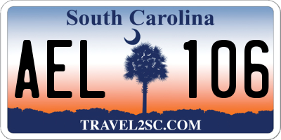 SC license plate AEL106