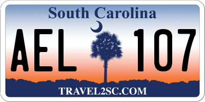 SC license plate AEL107