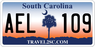 SC license plate AEL109