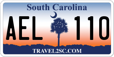SC license plate AEL110