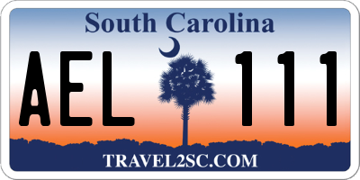 SC license plate AEL111