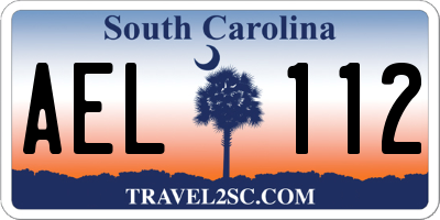 SC license plate AEL112