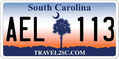 SC license plate AEL113