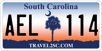 SC license plate AEL114