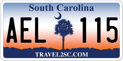 SC license plate AEL115