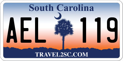 SC license plate AEL119