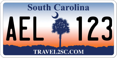 SC license plate AEL123
