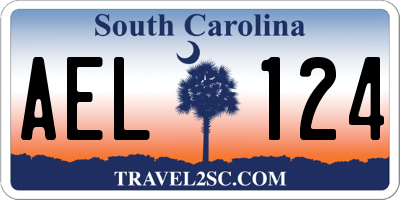 SC license plate AEL124