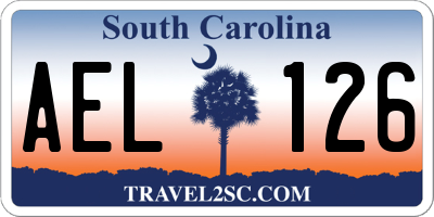 SC license plate AEL126