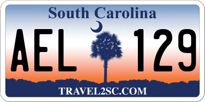 SC license plate AEL129