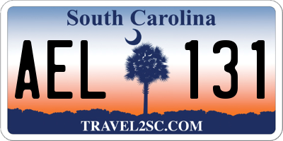 SC license plate AEL131