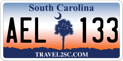 SC license plate AEL133