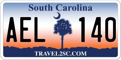 SC license plate AEL140