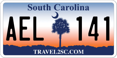 SC license plate AEL141