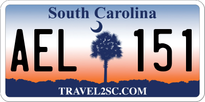 SC license plate AEL151