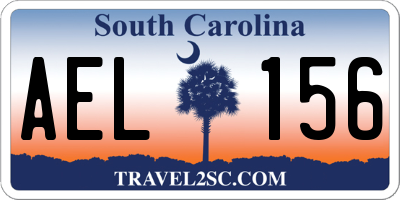SC license plate AEL156