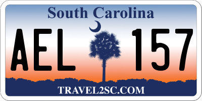 SC license plate AEL157