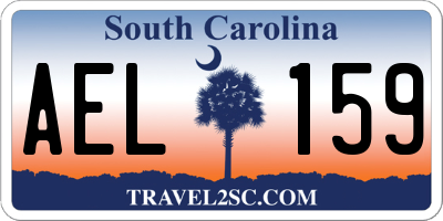 SC license plate AEL159