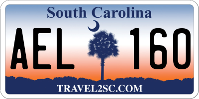 SC license plate AEL160