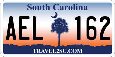 SC license plate AEL162