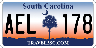 SC license plate AEL178