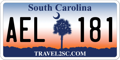 SC license plate AEL181
